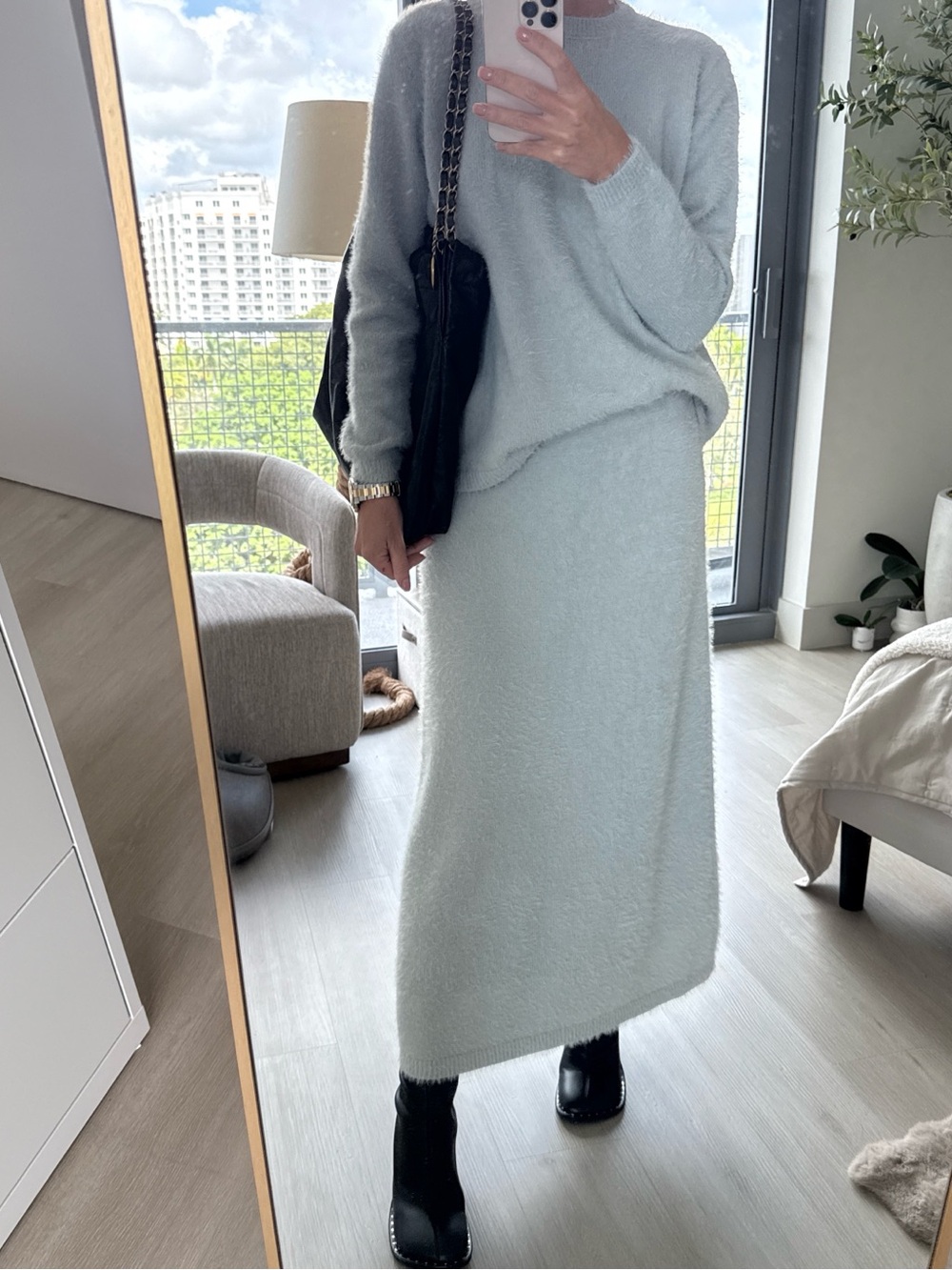 COS 🌸 sweater + skirt Gray Knit Maxi Skirt